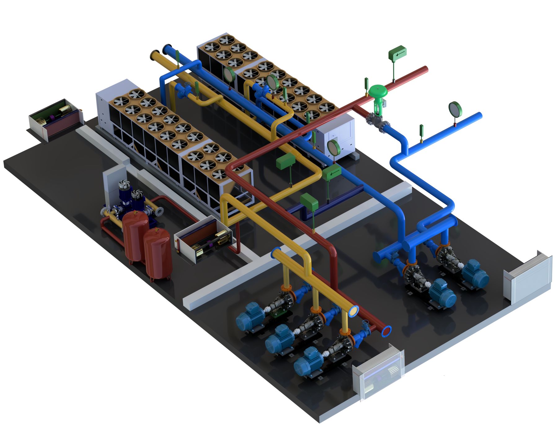 3D model of a chilled water plant